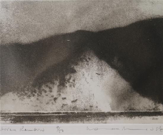 Norman Ackroyd, CBE, RA, (b.1938), aquatint or etching, Arran Rainbow, signed in pencil, 9/50, 13 x 16cm, unframed